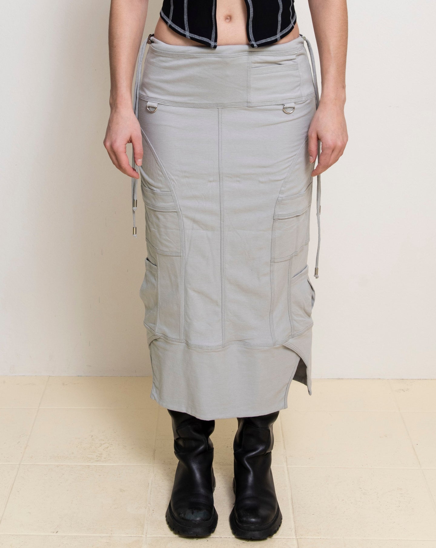 TOILÉ - Light Grey Byte Maxi Skirt